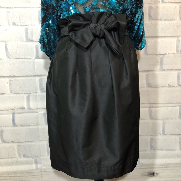 French Connection Black Paperbag Waist Skirt Sz. 8 - Picture 1 of 6